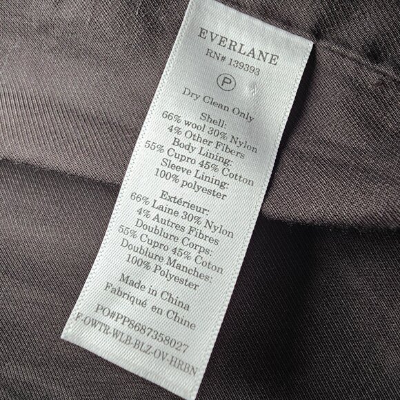 Everlane The Oversized Blazer Wool Gray Herringbone Boyfriend Fit Classic Sz 0 - Picture 10 of 16